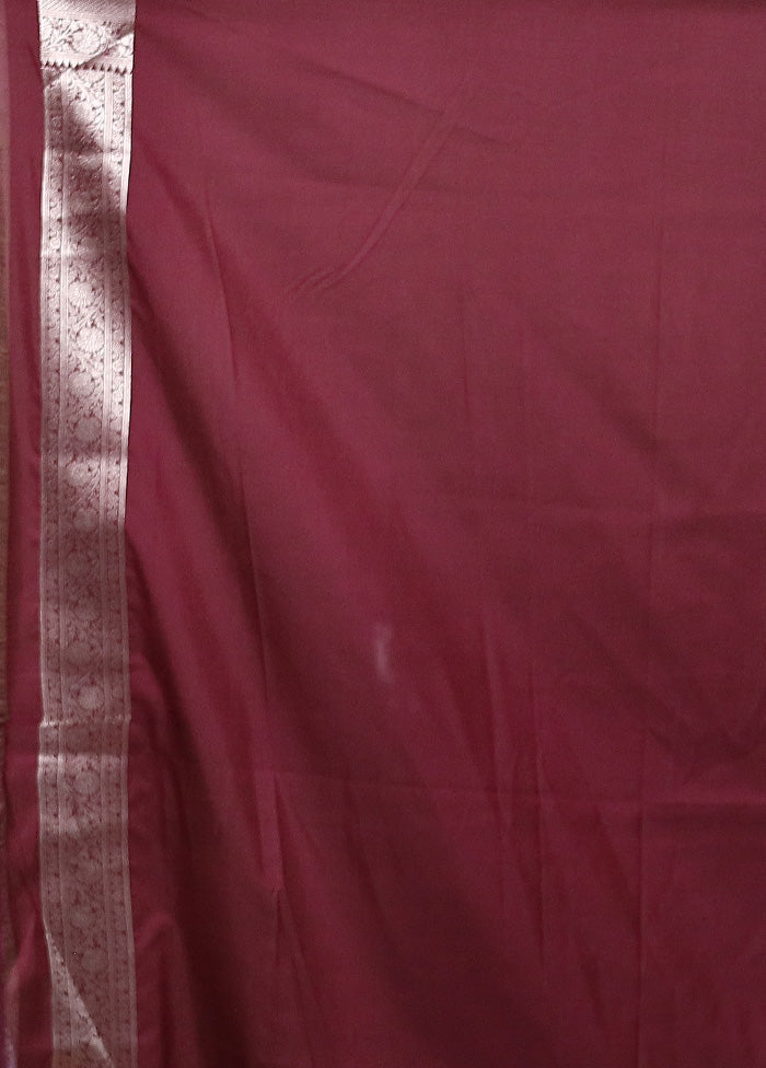 Wine Uppada Silk Saree With Blouse Piece