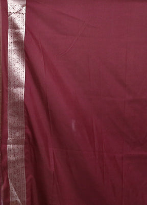 Wine Uppada Silk Saree With Blouse Piece