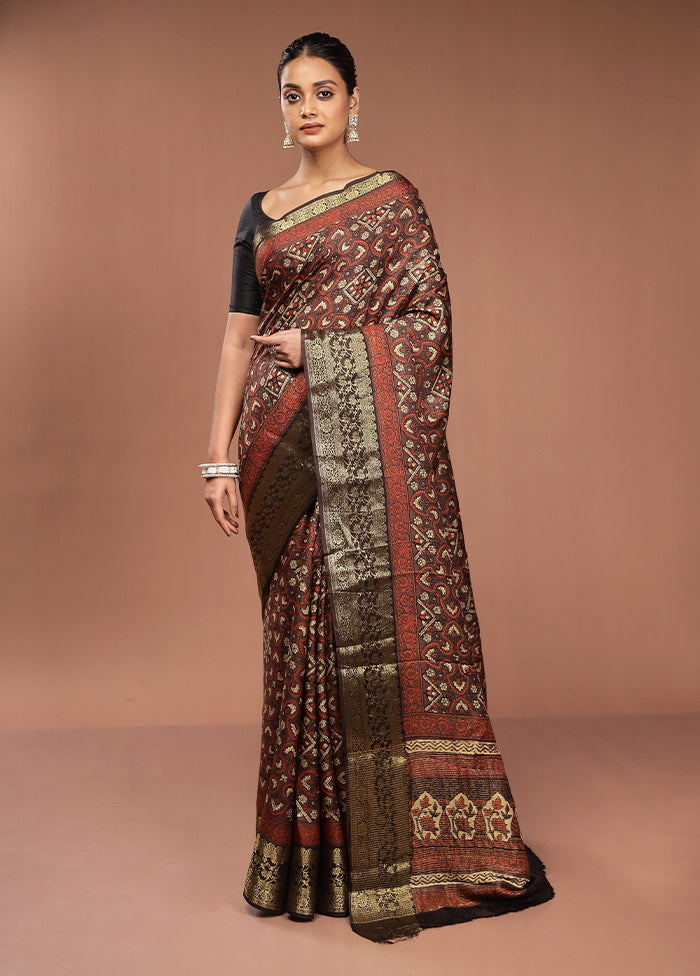 Green Chanderi Cotton Saree With Blouse Piece