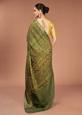 Cream Chanderi Cotton Saree With Blouse Piece