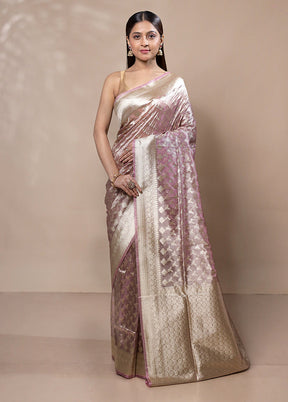 Pink Tissue Silk Saree With Blouse Piece