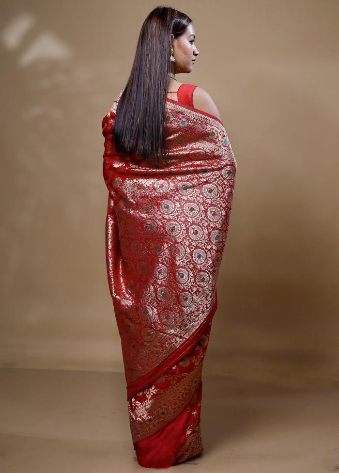 Red Georgette Saree With Blouse Piece