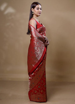 Red Georgette Saree With Blouse Piece