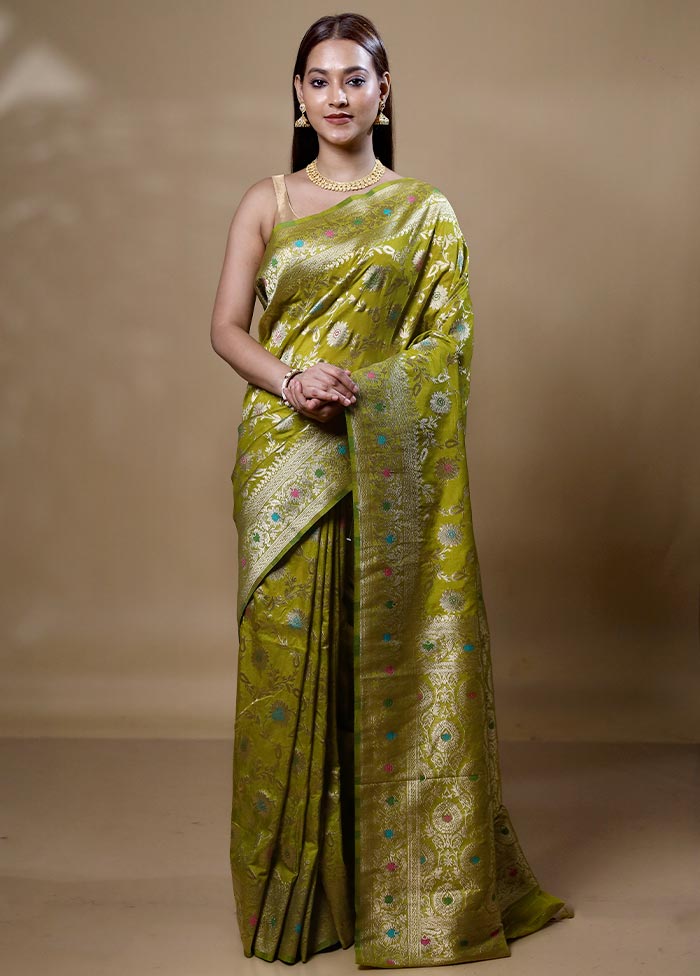 Green Georgette Saree With Blouse Piece