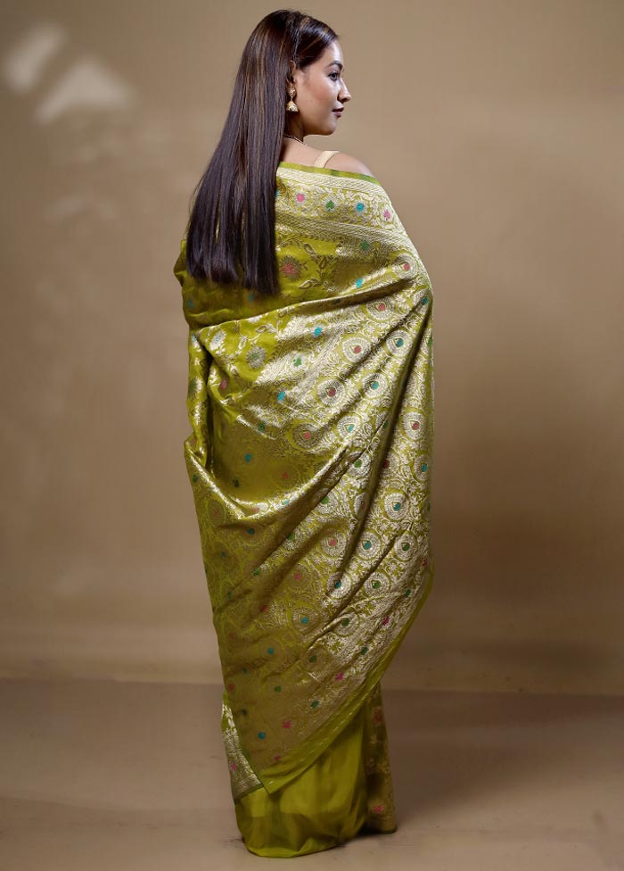 Green Georgette Saree With Blouse Piece