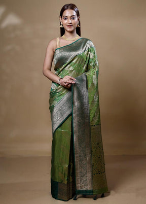 Green Georgette Saree With Blouse Piece