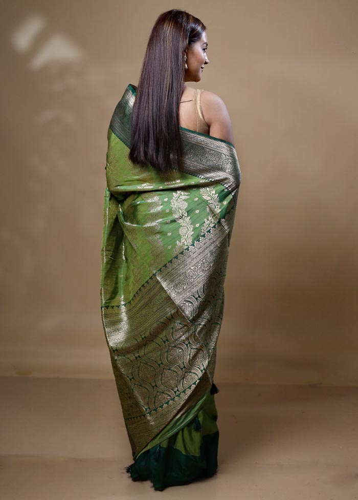 Green Georgette Saree With Blouse Piece