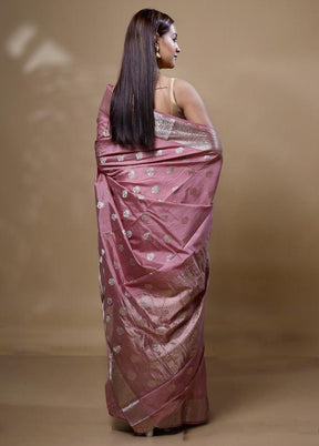 Pink Dupion Silk Saree With Blouse Piece