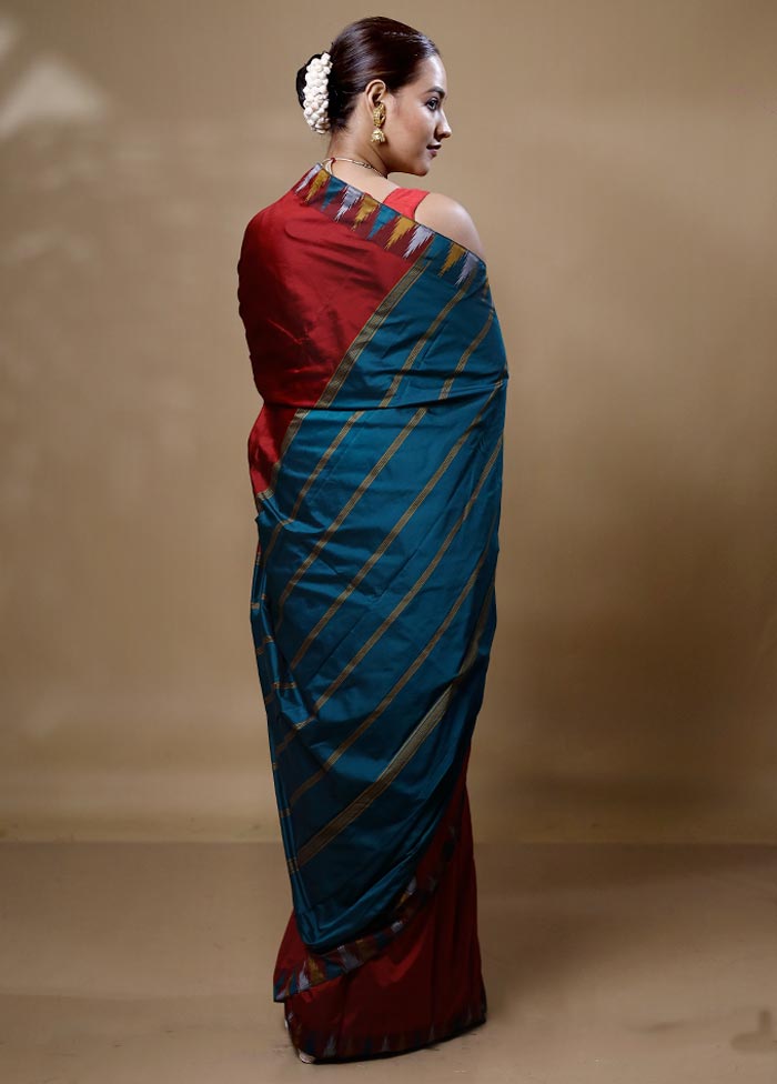 Maroon Kanjivaram Silk Saree With Blouse Piece