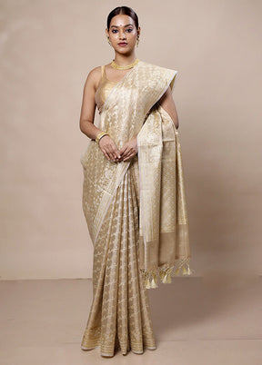 Golden Tissue Silk Saree With Blouse Piece