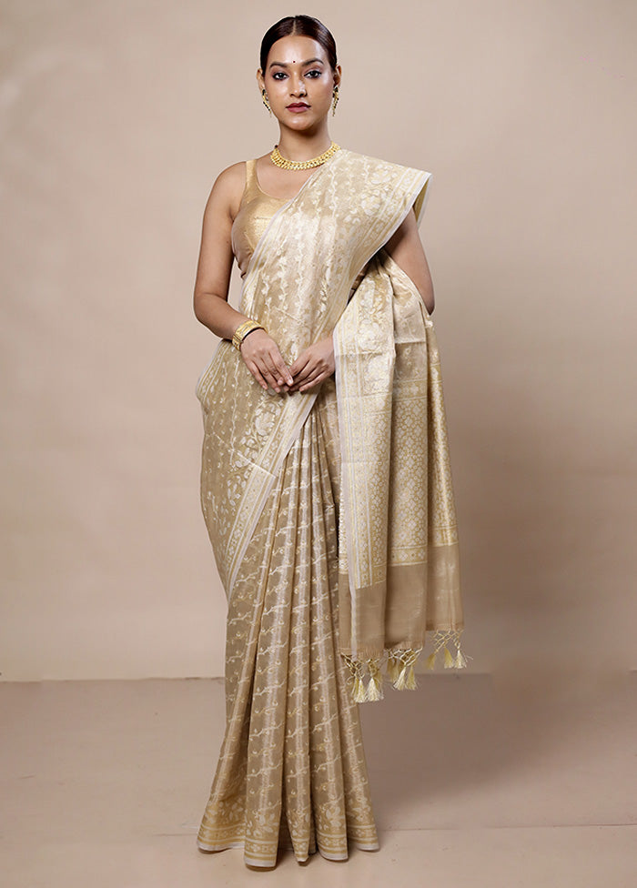 Golden Tissue Silk Saree With Blouse Piece