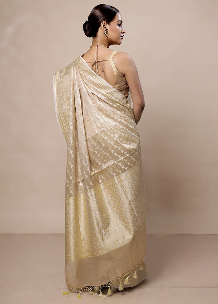 Golden Tissue Silk Saree With Blouse Piece