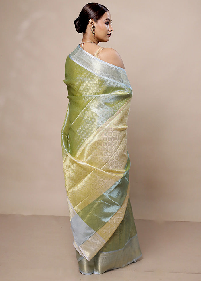 Green Tissue Silk Saree With Blouse Piece