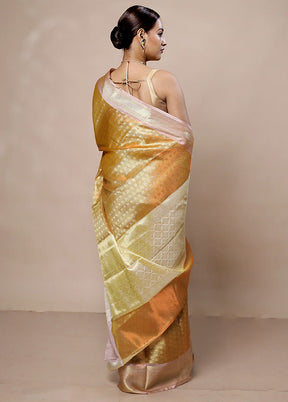 Golden Tissue Silk Saree With Blouse Piece