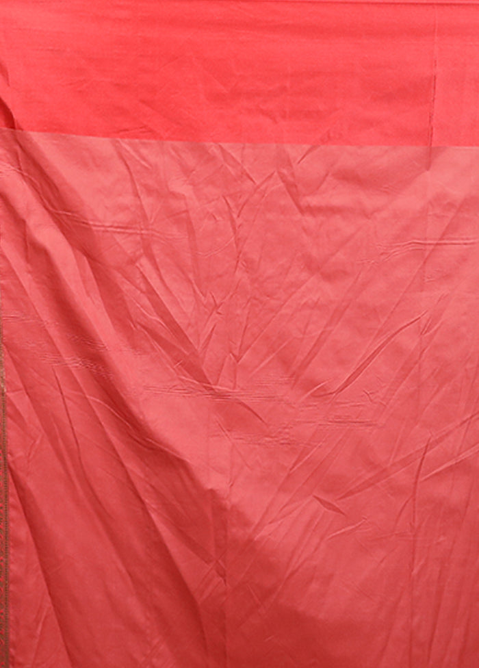 Rust Katan Silk Saree With Blouse Piece