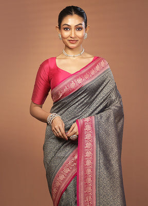 Blue Georgette Saree With Blouse Piece