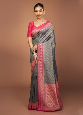 Blue Georgette Saree With Blouse Piece