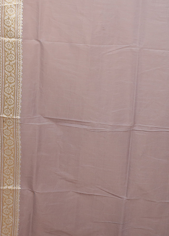 Grey Kora Silk Saree With Blouse Piece