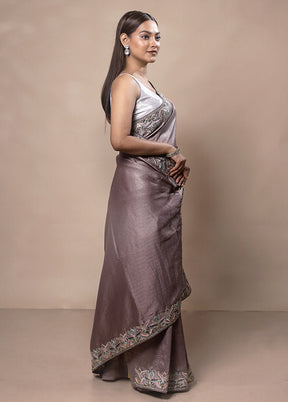 Pink Silk Saree With Blouse Piece