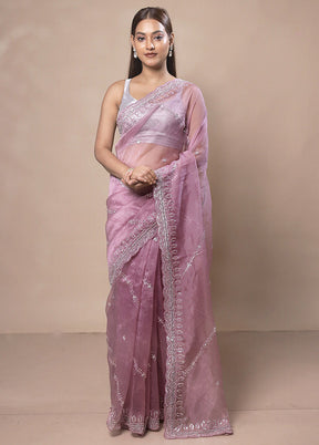 Pink Silk Saree With Blouse Piece