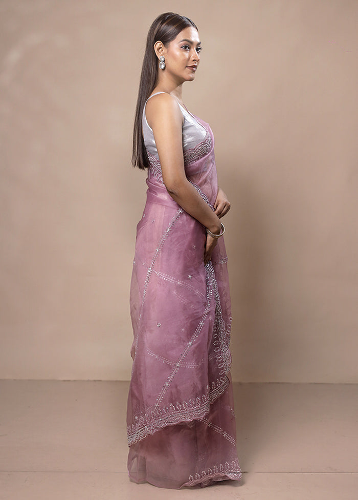 Pink Silk Saree With Blouse Piece