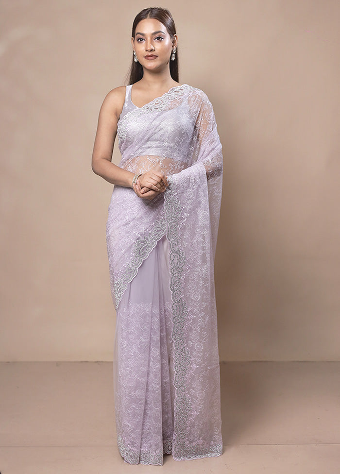 White Silk Saree With Blouse Piece