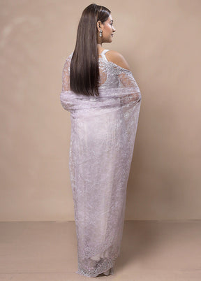 White Silk Saree With Blouse Piece