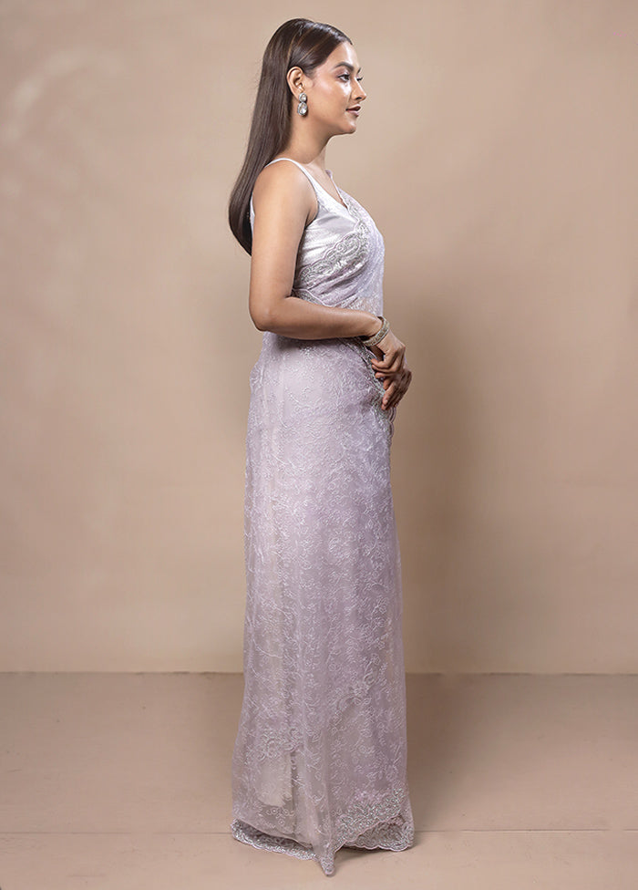 White Silk Saree With Blouse Piece