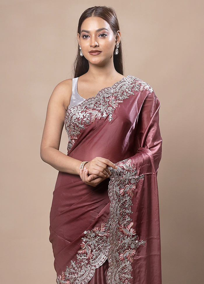 Peach Silk Saree With Blouse Piece