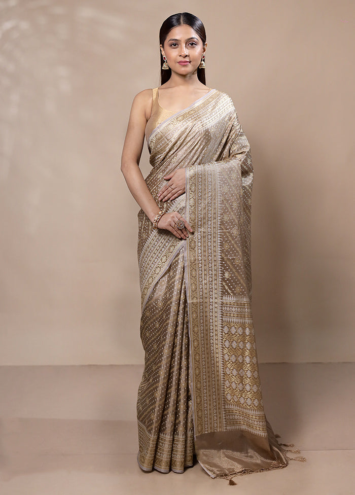 Golden Tissue Silk Saree With Blouse Piece