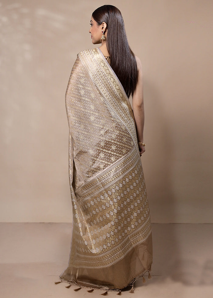 Golden Tissue Silk Saree With Blouse Piece