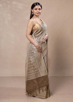 Golden Tissue Silk Saree With Blouse Piece