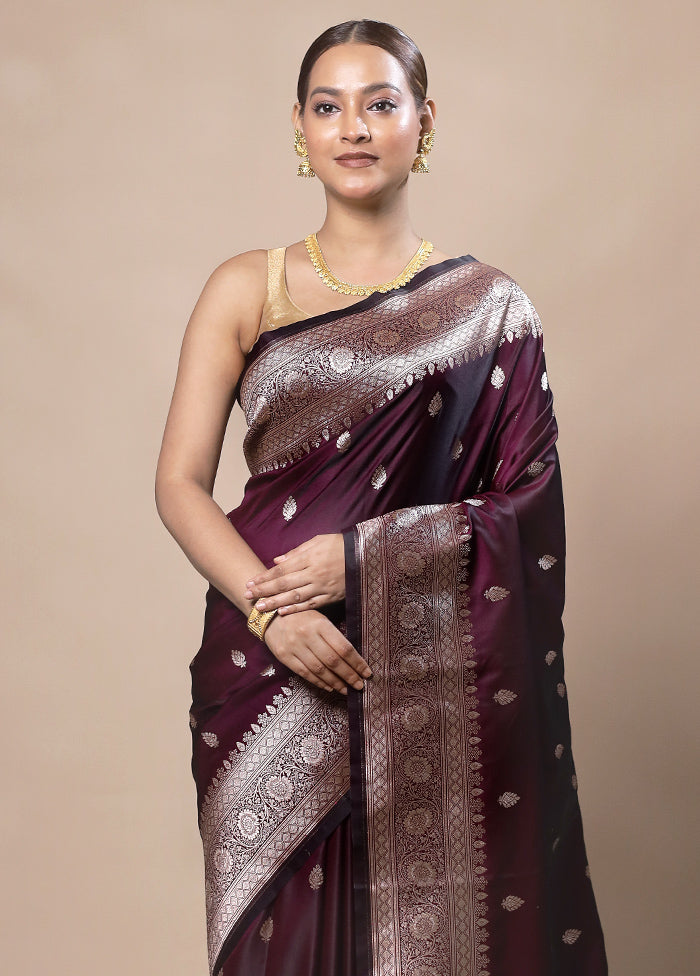 Purple Katan Silk Saree With Blouse Piece