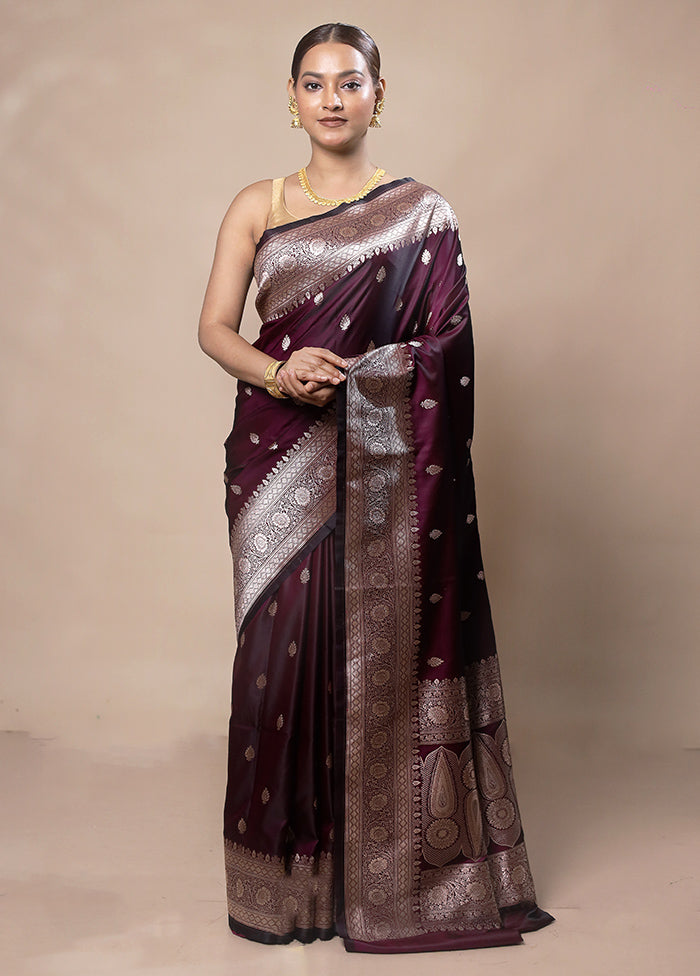 Purple Katan Silk Saree With Blouse Piece