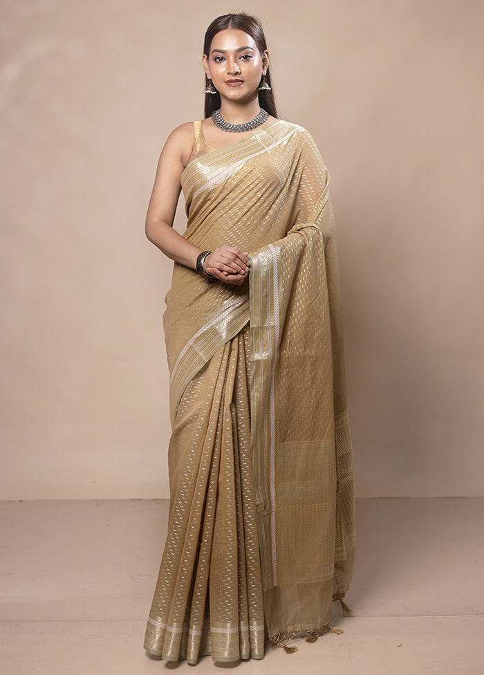 Yellow Kora Silk Saree With Blouse Piece