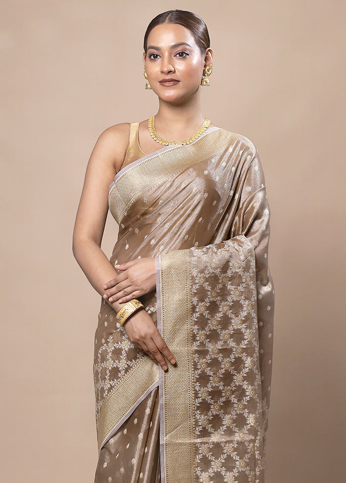 Golden Tissue Silk Saree With Blouse Piece