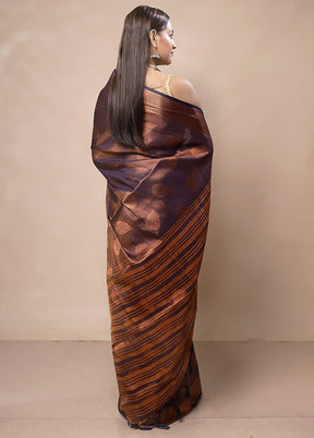 Purple Tissue Silk Saree With Blouse Piece