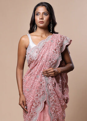 Pink Pure Handloom Silk Saree With Blouse Piece