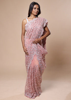 Pink Pure Handloom Silk Saree With Blouse Piece