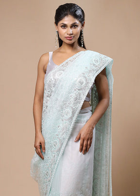 Mint Silk Saree With Blouse Piece