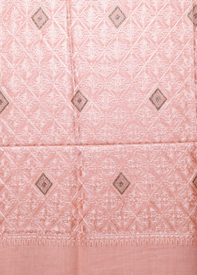 Peach Butta Work With Zari Woven Border Shawl