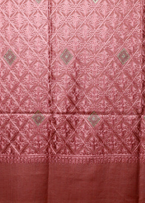 Peach Butta Work With Zari Woven Border Shawl