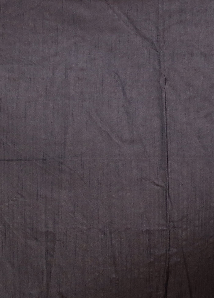 Black Dupion Silk Saree With Blouse Piece