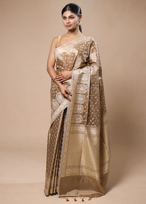 Cream Tissue Silk Saree With Blouse Piece