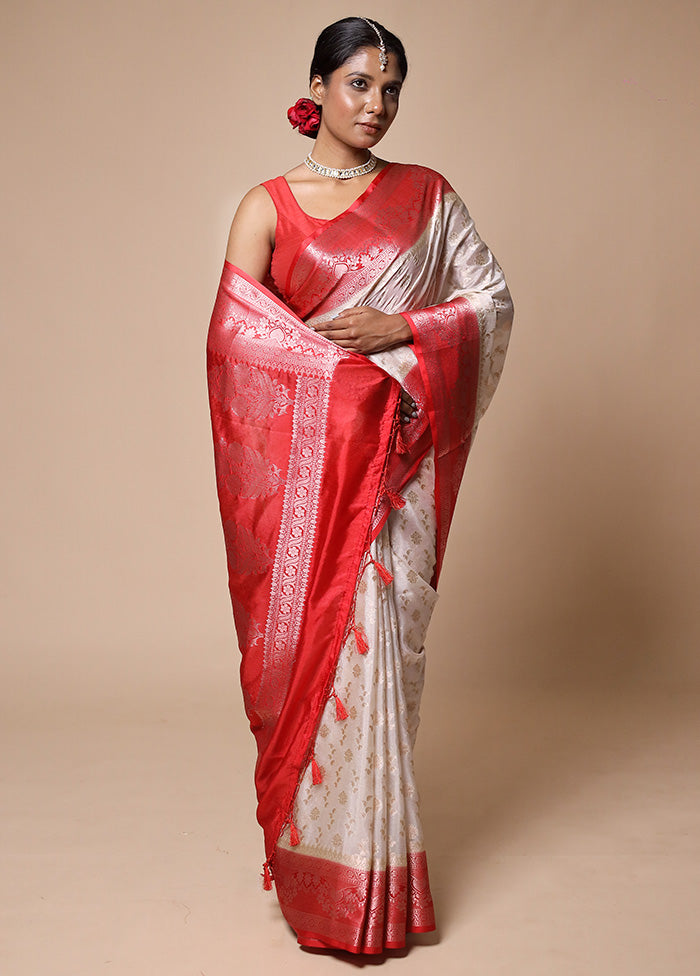 White Georgette Saree With Blouse Piece