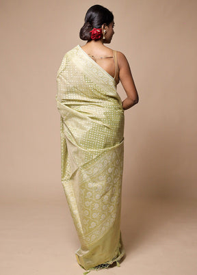 Green Tissue Silk Saree With Blouse Piece