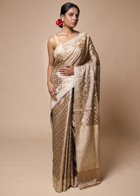 Cream Tissue Silk Saree With Blouse Piece