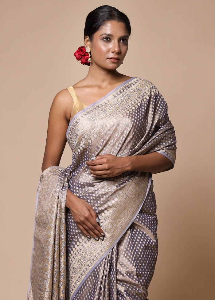 Lavender Tissue Silk Saree With Blouse Piece