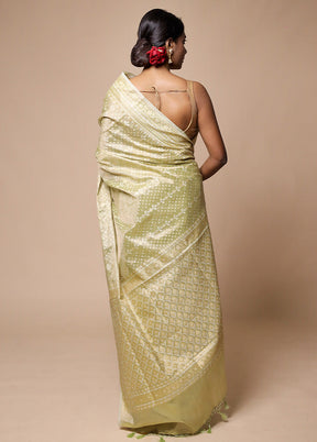 Green Tissue Silk Saree With Blouse Piece