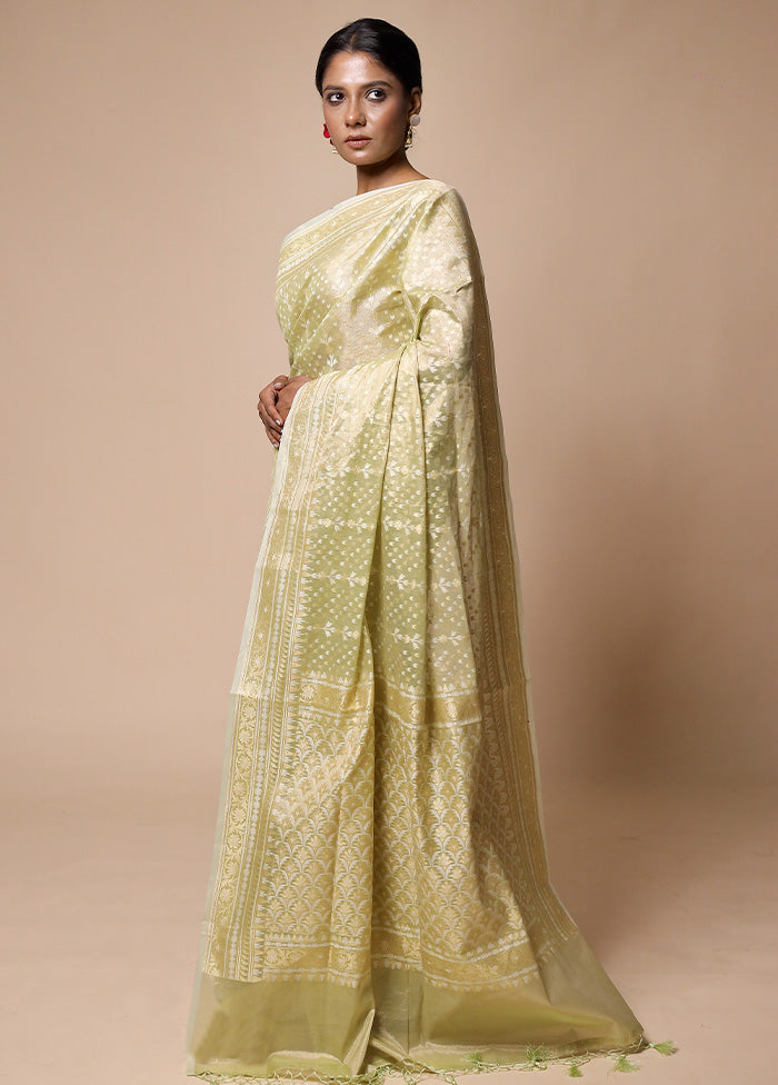 Green Tissue Silk Saree With Blouse Piece